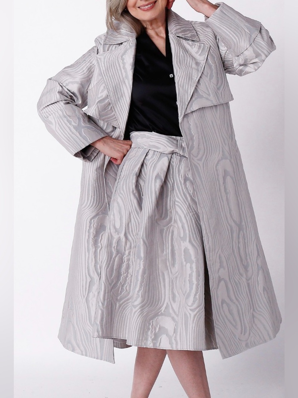 MarlaWynne Jacquard Trench Coat